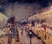 Camille Pissarro Boulevard Montmartre in der Nacht oil painting on canvas